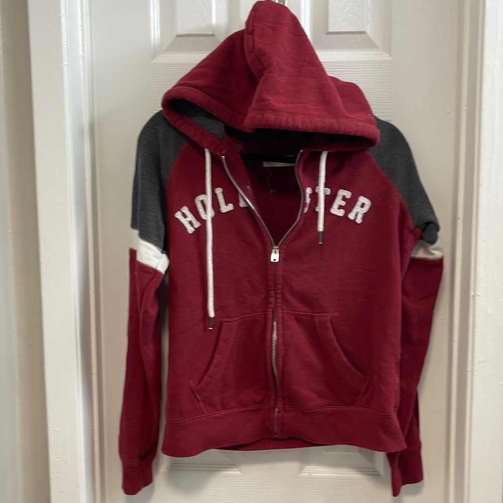 Hollister jacket (maroon & grey)